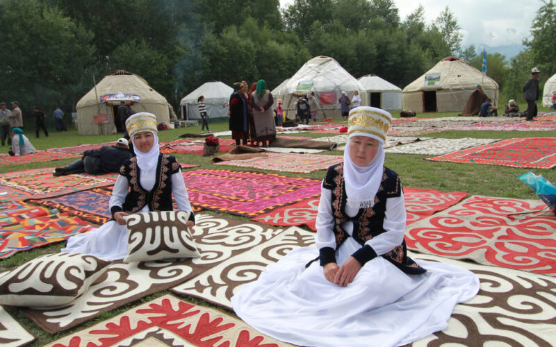 The national arts and crafts festival "Kyrgyz shyrdagy" at At-Bashi District the Naryn region, Kyrgyzstan. Credit: Shutterstock