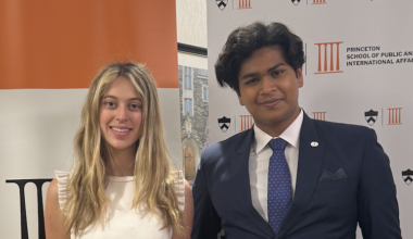 Emma Limor and Sunrit Panda, co-founders of Nirvana Carbon, at Princeton University. Credit: Nirvana Carbon.