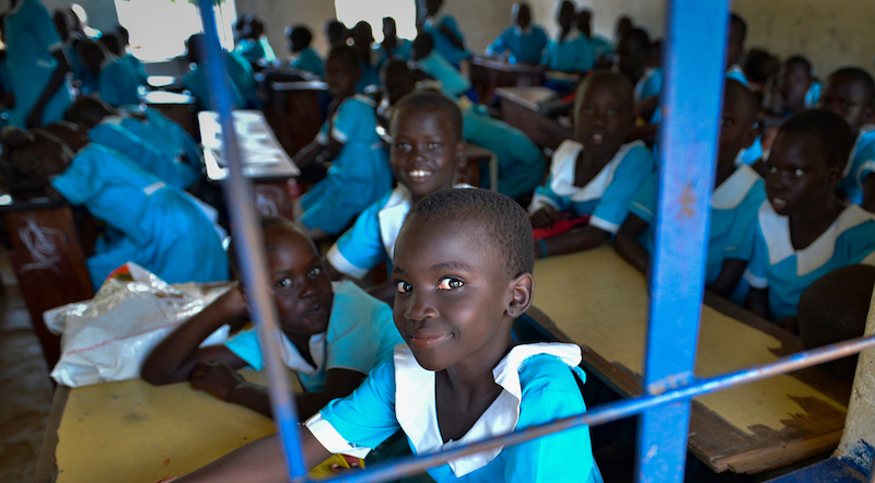 A young girls at school in Juba, South Sudan. Credit: Shutterstock
